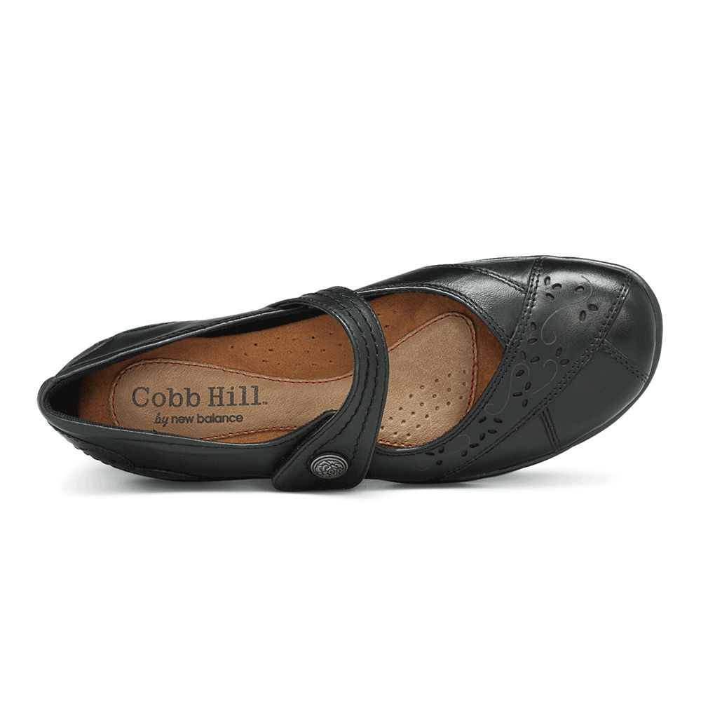 Rockport Flats Sko Dame Svart - Cobb Hill Petra Mary Jane - WPOB82603